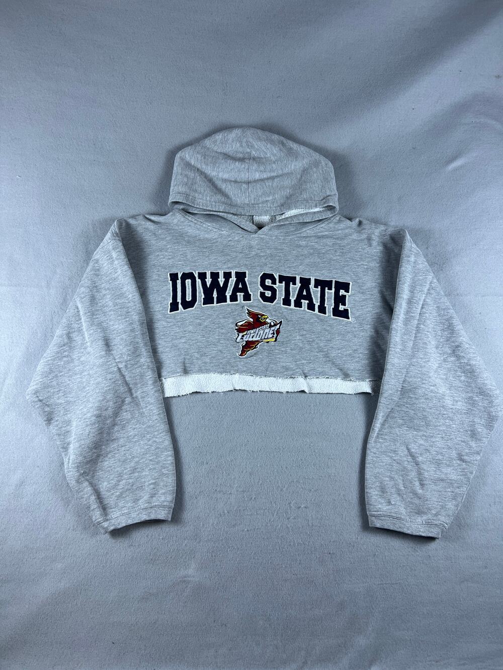 Vintage Iowa State Cyclones Cropped Hoodie Womens 2XL NCAA Oversized Sweatshirt